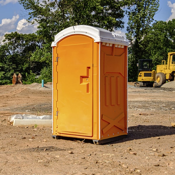 how often are the porta potties cleaned and serviced during a rental period in Maple